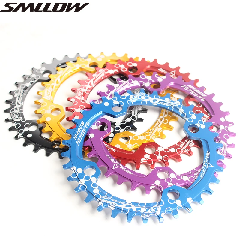 

Bicycle Crank 104BCD Round Shape Narrow Wide 32T/34T/36T/38T MTB Chainring Bicycle Chainwheel Bike Circle Crankset Single Plate
