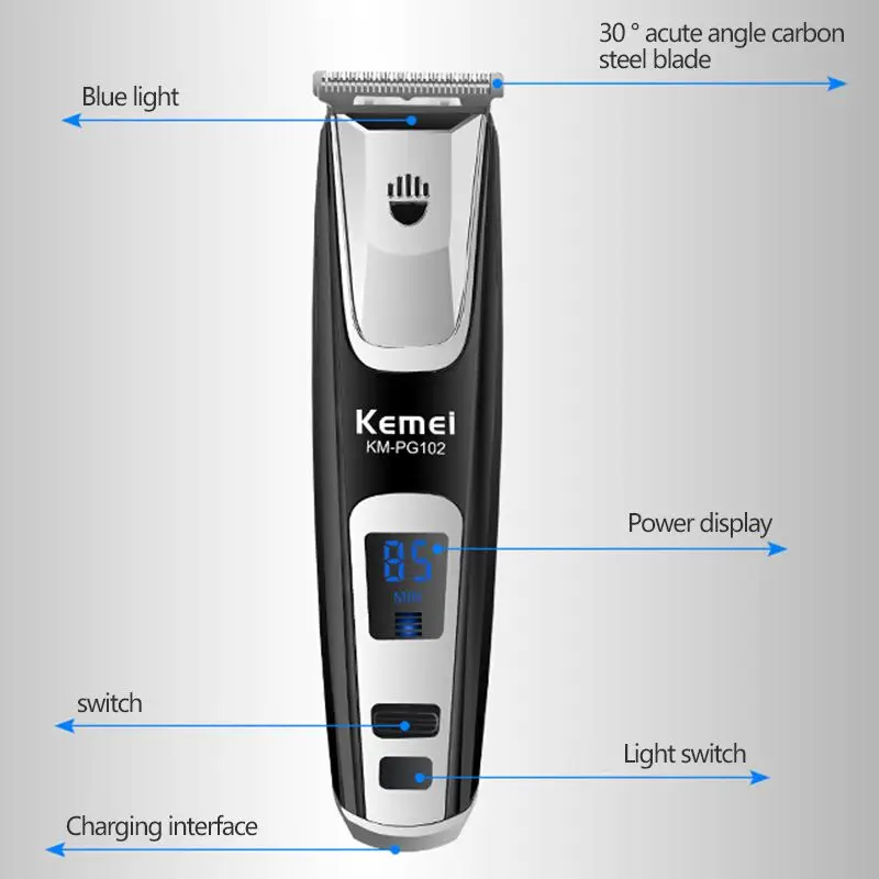 Kemei KM-PG102 перезаряжаемые машинки для стрижки волос дома