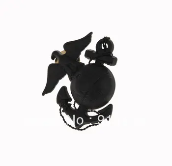 

WWII USMC OFFICER EGA BARRACKS METAL HAT BADGE BLACK -33802