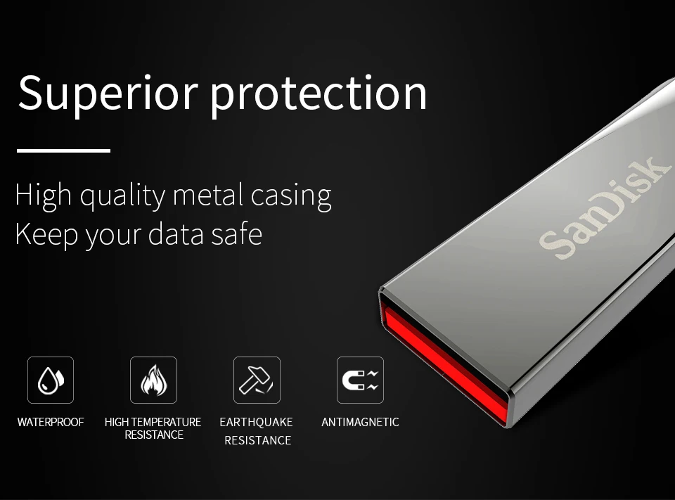 SanDisk металлический USB флеш-накопитель 64 ГБ 32 ГБ USB 2,0 Флешка 16 ГБ 8 ГБ флеш-накопитель ручка-накопитель usb флешка Бесплатная доставка