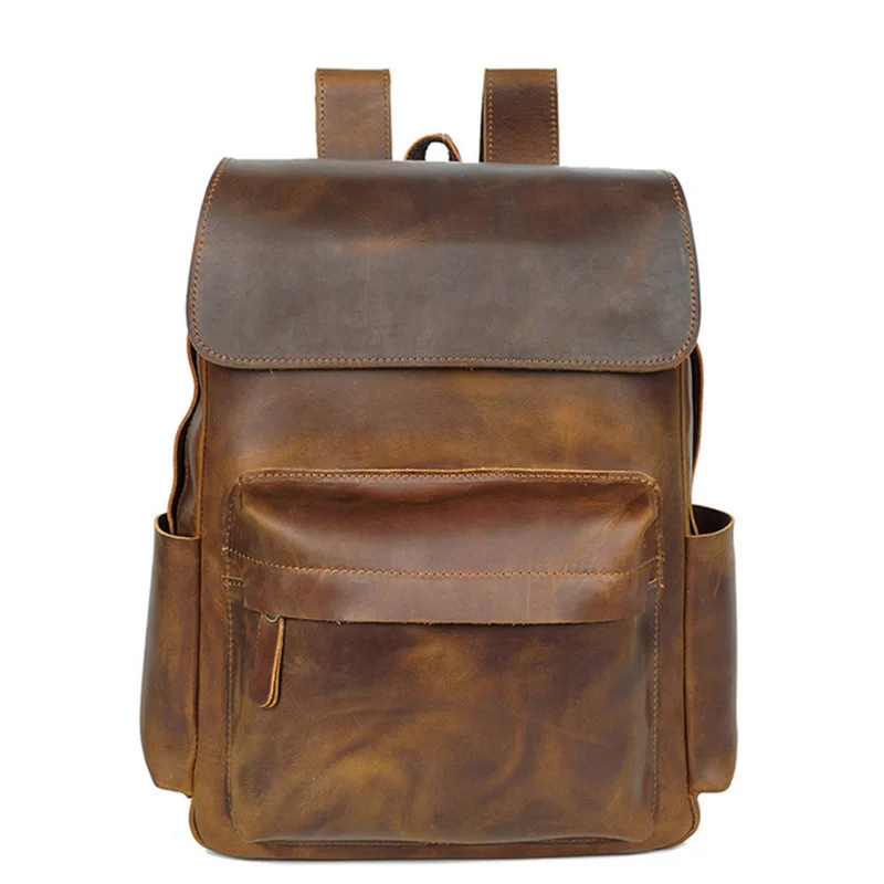 

2019 Business Talks Genuine Leather Classic Designer Simple Shoulder Bag High Quality Multi-Function Retro Style Laptop Backpack