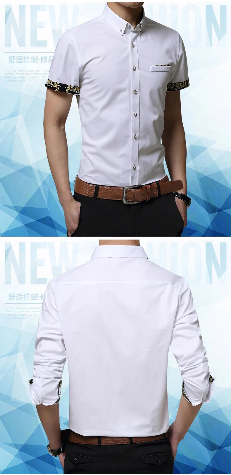 Высококачественная Мужская рубашка с коротким рукавом на весну и осень, хлопок, брендовая мужская одежда, однотонная хлопковая Повседневная рубашка, соц. Размера плюс