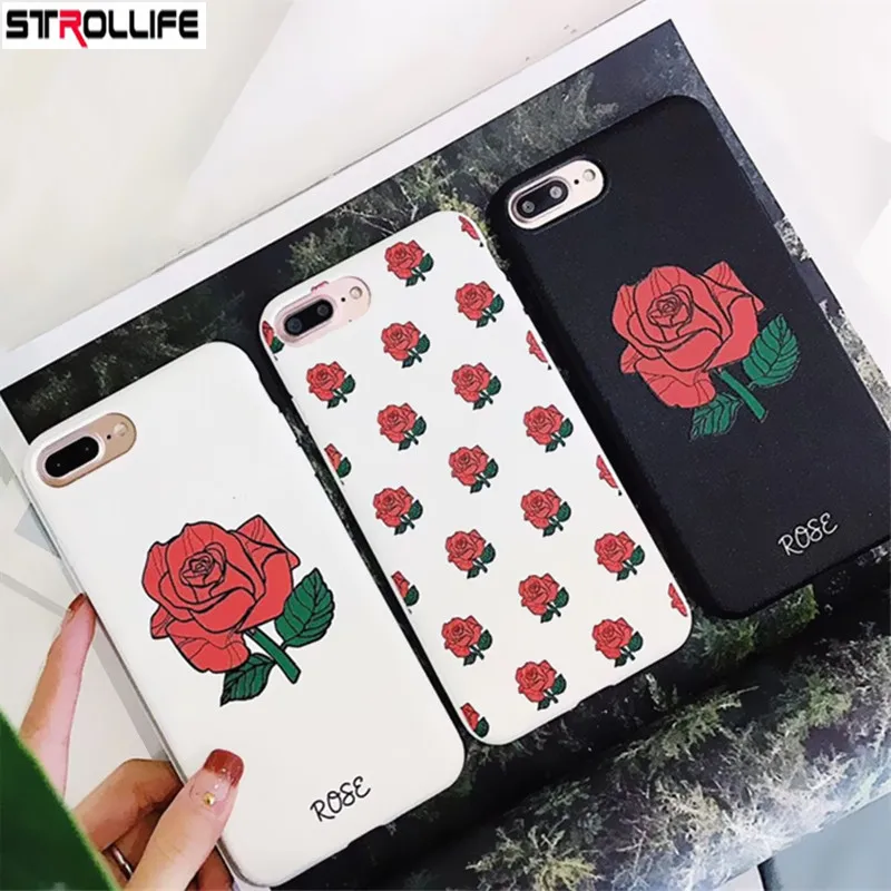 STROLLIFE Retro Rose Flowers Phone Case For iPhone X case