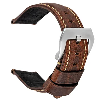 

TOTOY Vintage oil wax leather strap 18 20 21 22 23MM 24MM 26MM suede leather strap men's leather strap for Panerai leather band