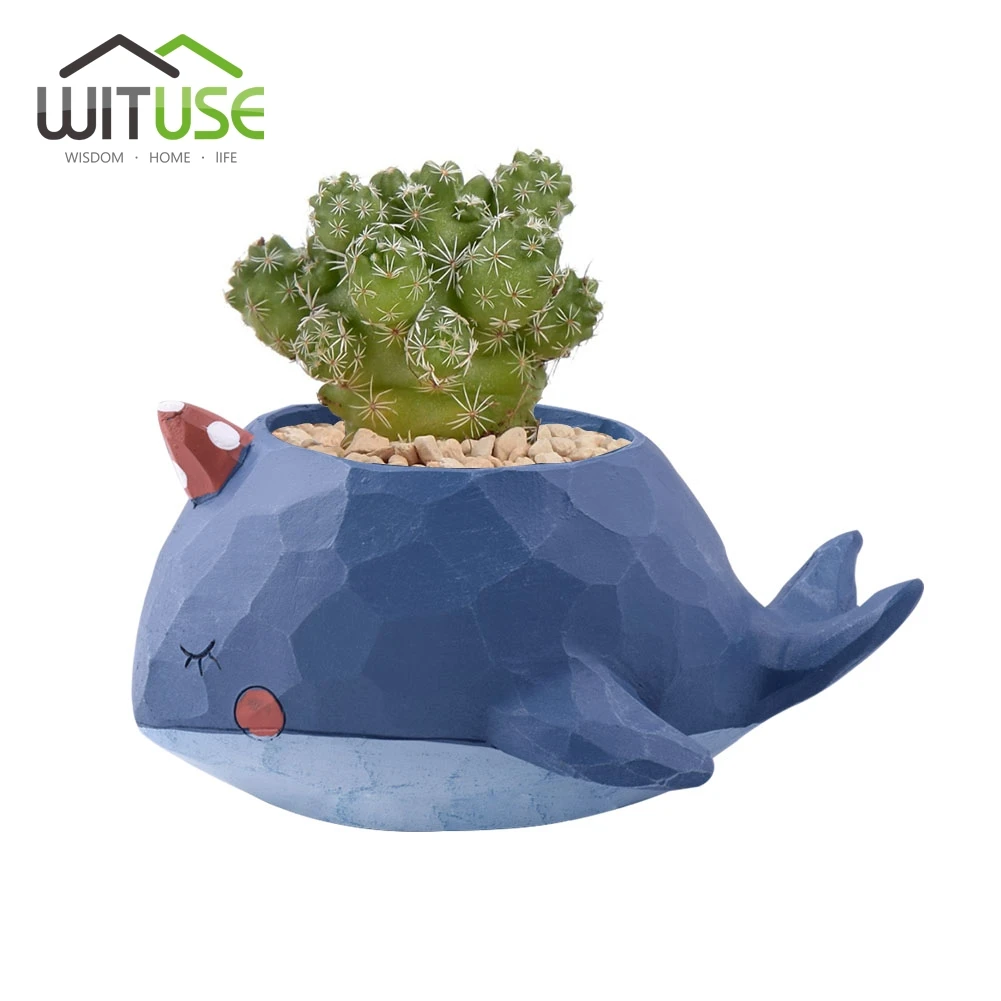 WITUSE, 1 шт., горшки для растений, бонсай, садовые горшки, декоративные вазоны, керамические цветочные горшки, милые кавайные животные для суккулентов, кашпо