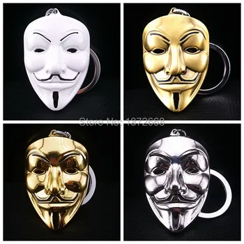 

Metalen hackers model for vendetta mask sleutel hanger tas hanger sleutel hangers Opener 200pcs/lot Free DHL/Fedex