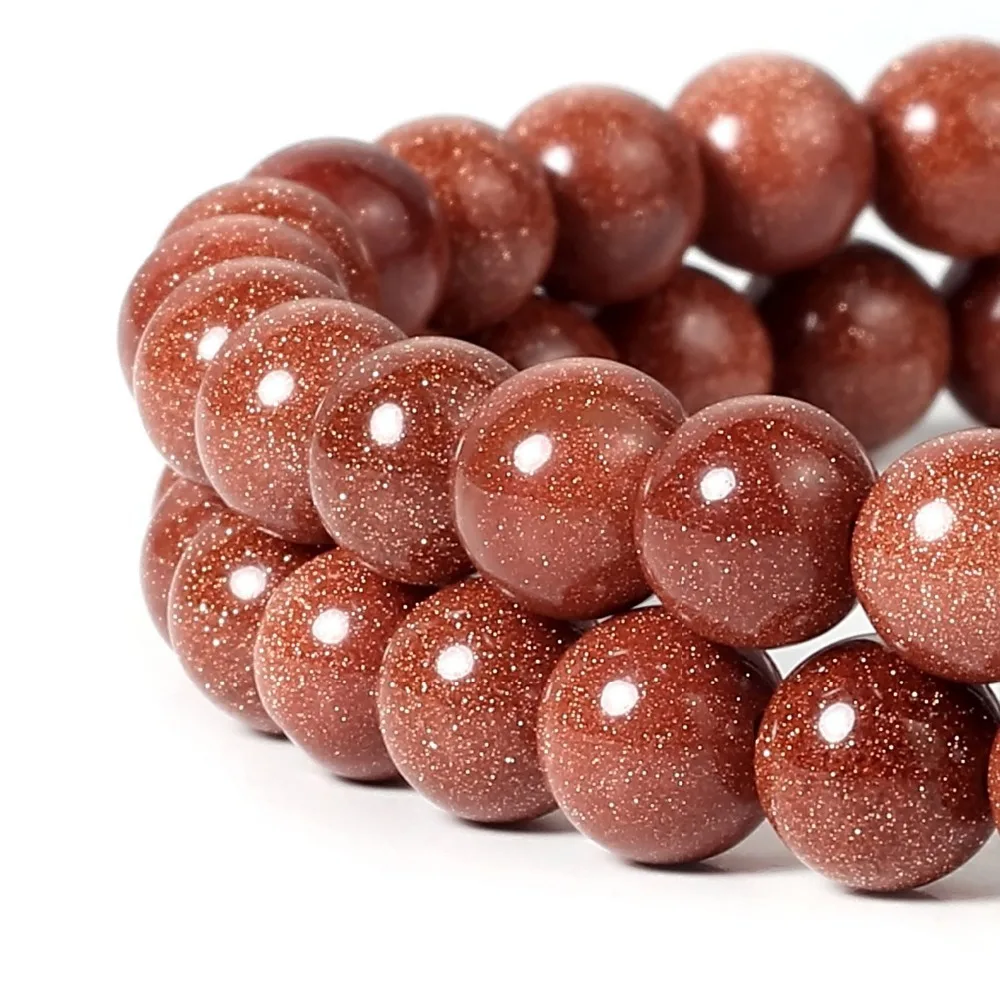 

Natural Gold Sandstone Stone Beads Round Loose 15" Strand 4 6 8 10 12MM Spacers Beads for Jewelry Making DIY Bracelets