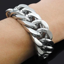 ATGO, 20 мм, ширина, панк, 316L, браслет из нержавеющей стали, для мужчин, байкер, цепь, мужские, тяжелые, крутые браслеты и браслет,, ювелирное изделие, KB689