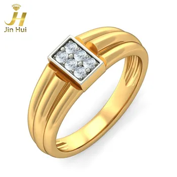 

Jinhui Men The Destiny Ring Solid 18K Yellow 750 Gold 0.192CT Natural Diamond Jewelry Free Engraving