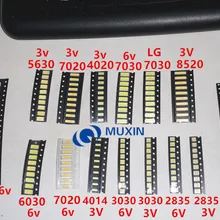 1 Вт/0,5 W SMD светодиодный комплект 3 V/6 V 2835/3030/3535/4020/5630/6030/7020/7030/7032 холодный белый для ТВ Подсветка бусины 17 ценности* 10 шт = 170 шт