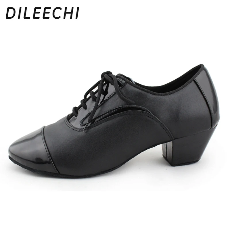 Мужские туфли для латиноамериканских танцев DILEECHI черные из натуральной воловьей