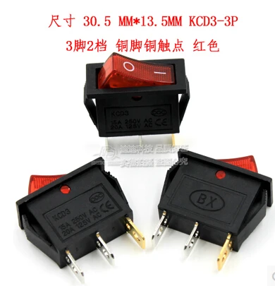 Shippinp Libero 10 Pz 3 Pin Spst Neon Light On/Off Rocker Switch Ac 250 V/10A 125 V/15A Rosso