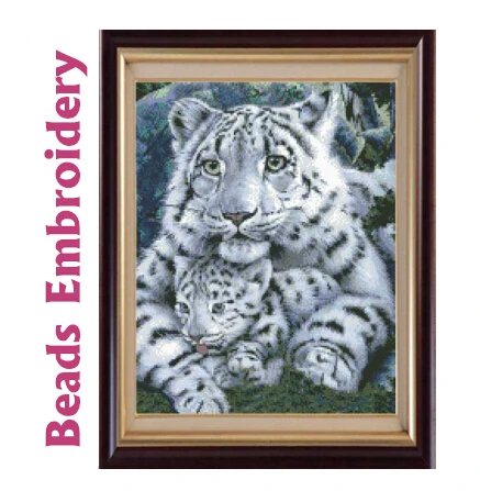 Comprare 37 cm * 46 cm perline ricamo accurato stampato tigre bianca maternità pieno perline crochet acessorios de costura manualidades fai da te