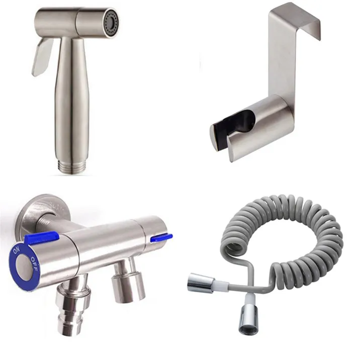 Toilet Bidet Sprayer Set Stainless Steel Handheld Bathroom Sprayer Shower Head
