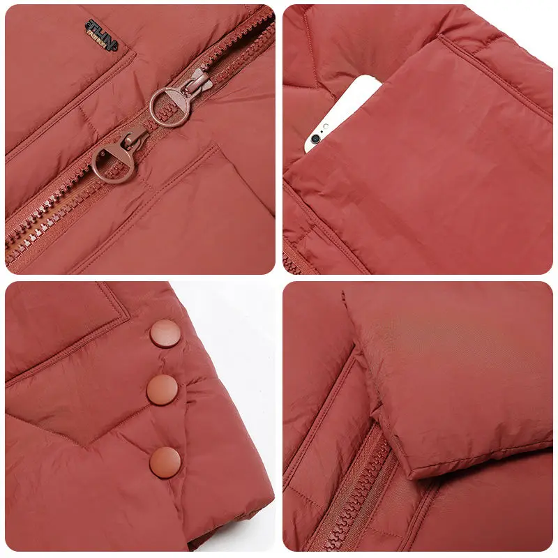 Куртка женская зимняя с капюшоном теплая хлопковая однотонная большого