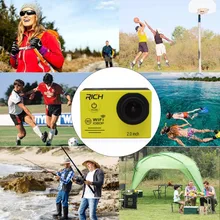 2 шт. экшн-камера wifi для богатой спортивной камеры 1080 P HD 30 м водостойкий спортивный camrea дополнительный ремешок на голову+ сумка+ Монопод