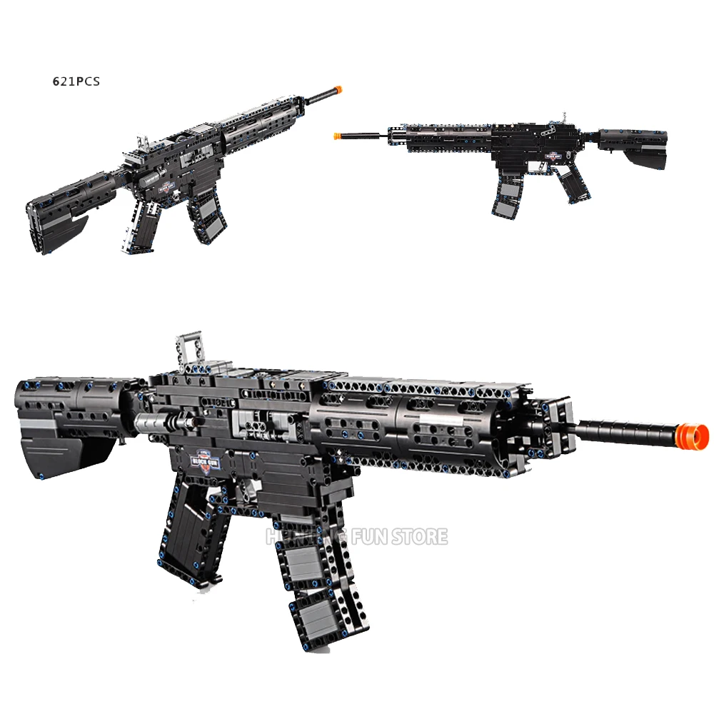 CADA 621 штук военный M4A1 карабин Rubberband ружьё модель конструкторные блоки Детские