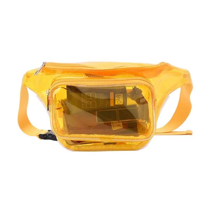 Прозрачный чехол для телефона из пвх кошелек Женская поясная сумка Fanny hip pack Грудь дорожная прозрачная сумка - Цвет: Цвет: желтый