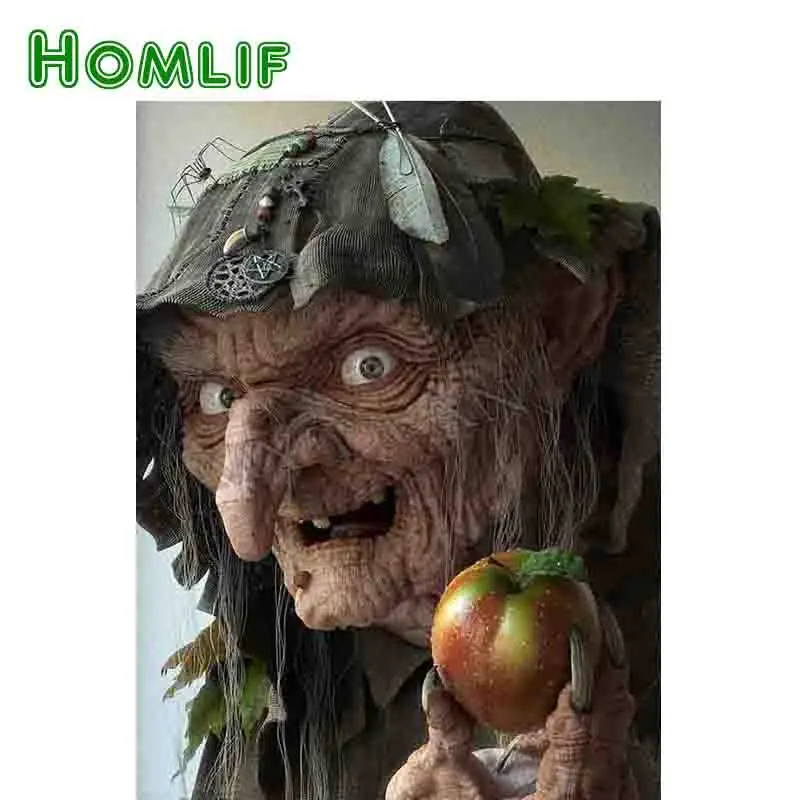 HOMLIF full Round / square 5D diy diamond painting apple Witch embroidery pattern resin mosaic 3d cross stitch kits room decor | Дом и сад