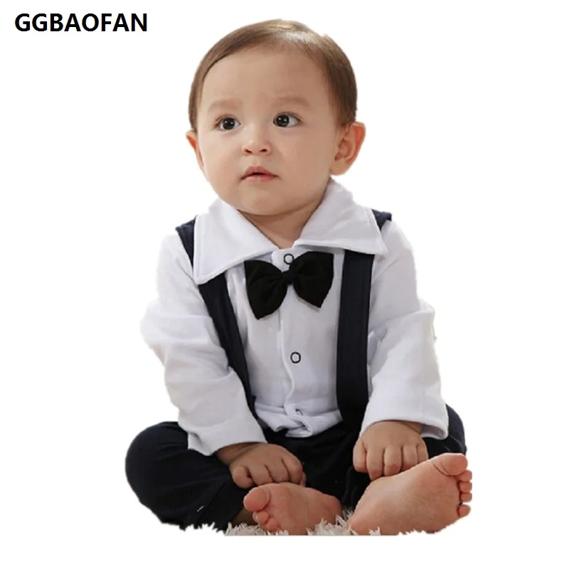 Трико для мальчиков милый комбинезон с длинными рукавами и бантом 24 м 2019|long-sleeved