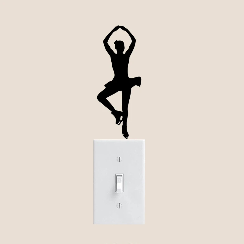 

Figure Skating Girls Personality Vinyl Home Decor Wall Decal Switch Sticker 6SS0149