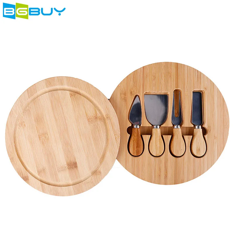 

Cheese Cutting Board Set - Charcuterie Board Set and Cheese Serving Platter. Perfect Meat/Cheese Board and Knife Set for Dinner