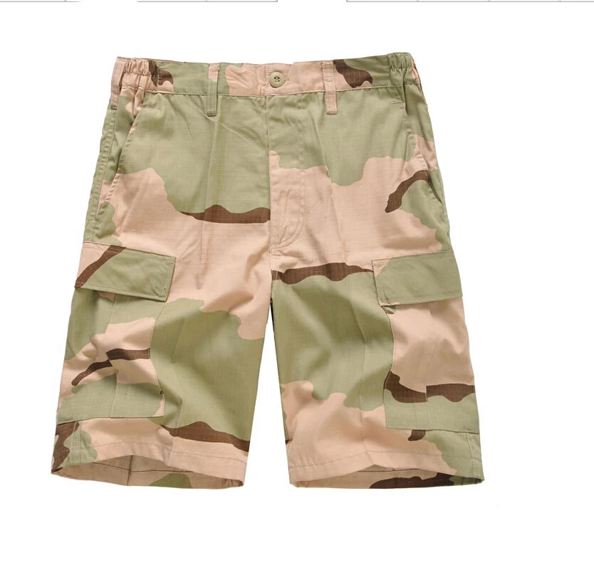 Супер предложения купить мужские шорты-бермуды шорты камуфляж/Камо Военный/армейские Шорты Cargo короткие штаны - Цвет: Desert Camo