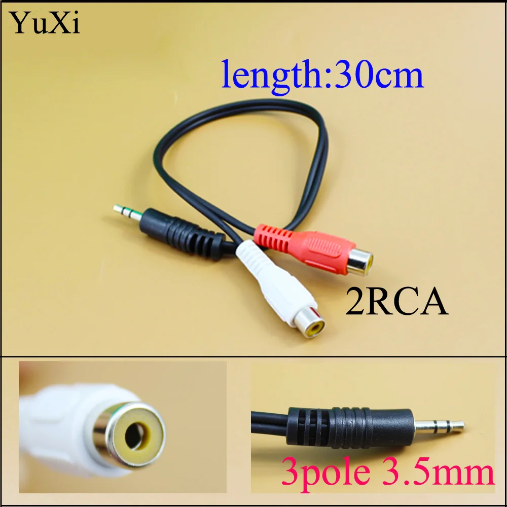 YuXi прочный 3 5 мм Штекерный разъем для 2 RCA гнездовой Кабель адаптер мини стерео
