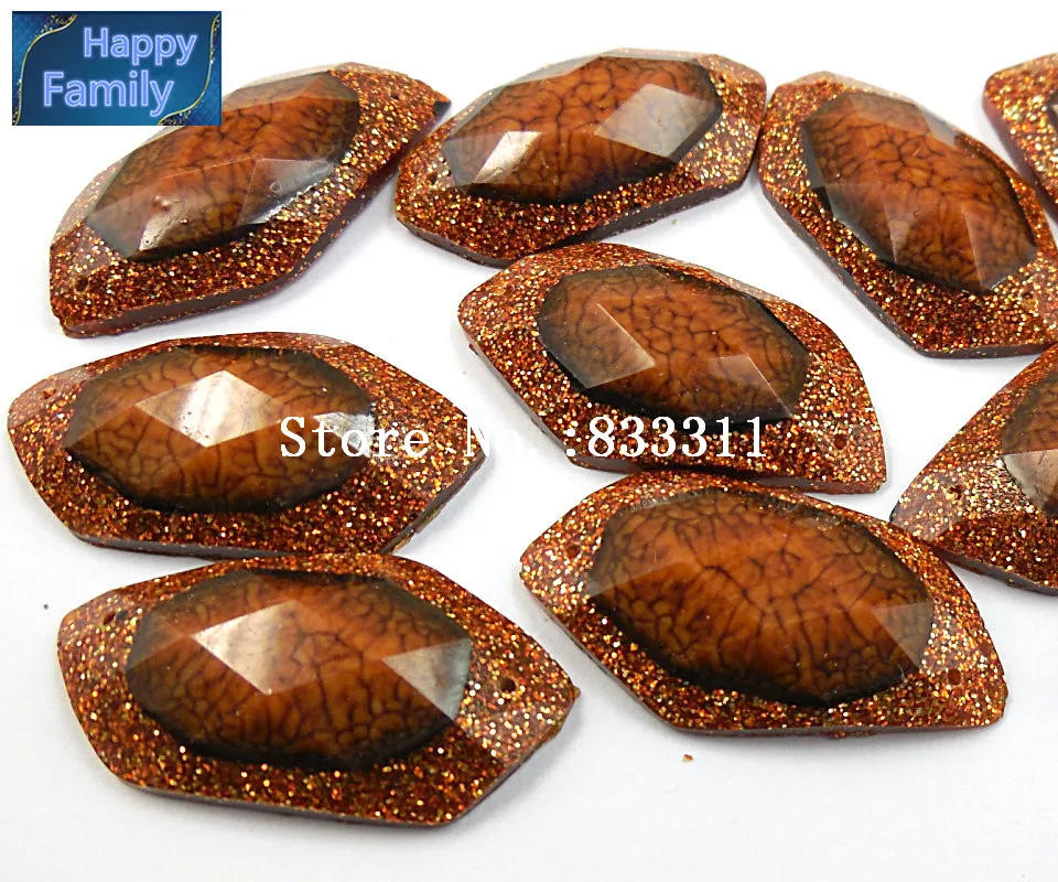 

new Resin Loose Rhinestones 18x36mm Brown Stones and Crystals Sew on Strass Crystal Eve's Gift For Sewing Accessories Dresses