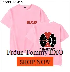 Frdun Tommy EXO простой печати толстовки с капюшоном на молнии парки утепленная одежда повседневное для женщин/для мужчин Мода 2018 Новое поступлен