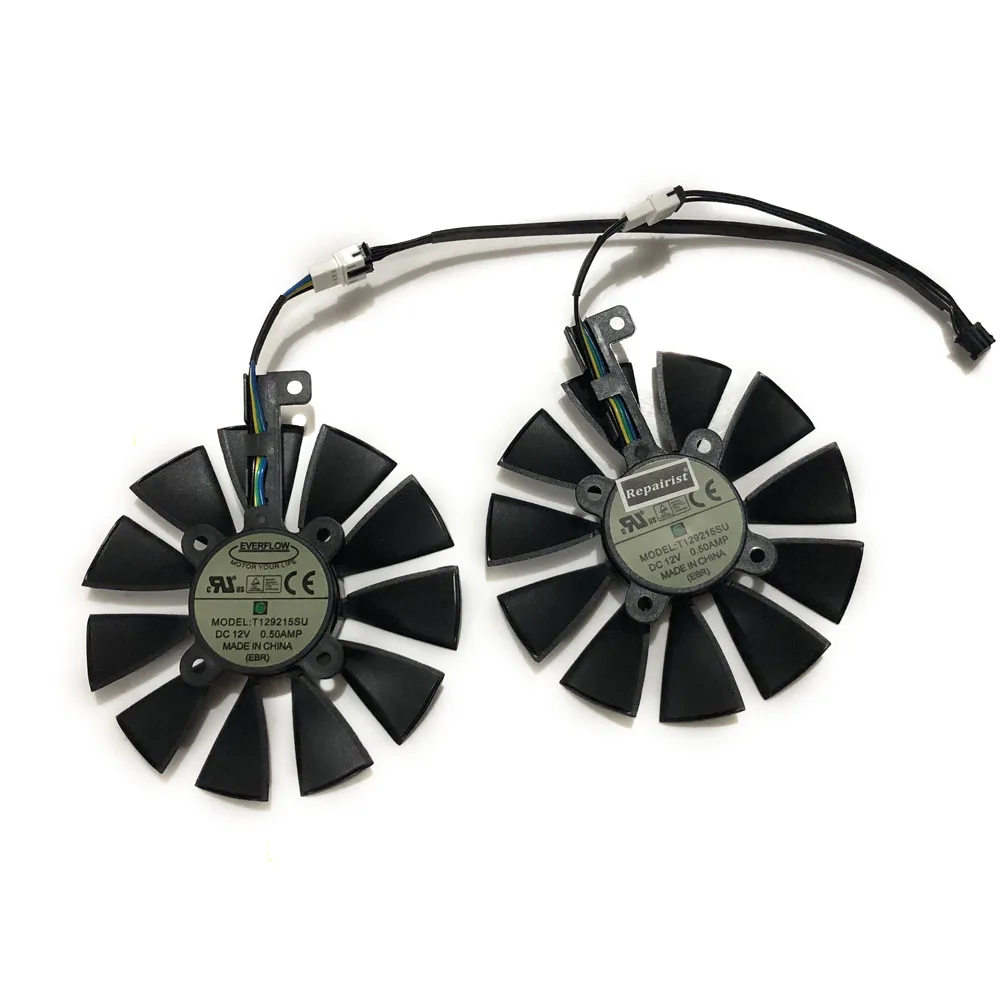 

2pcs/set T129215SU EX-RX 570 GTX 1070/1060 DUAL GPU Cooler Fan For GeForce ASUS AREZ-EX-RX570-4G/8G Video Graphics Card Cooling
