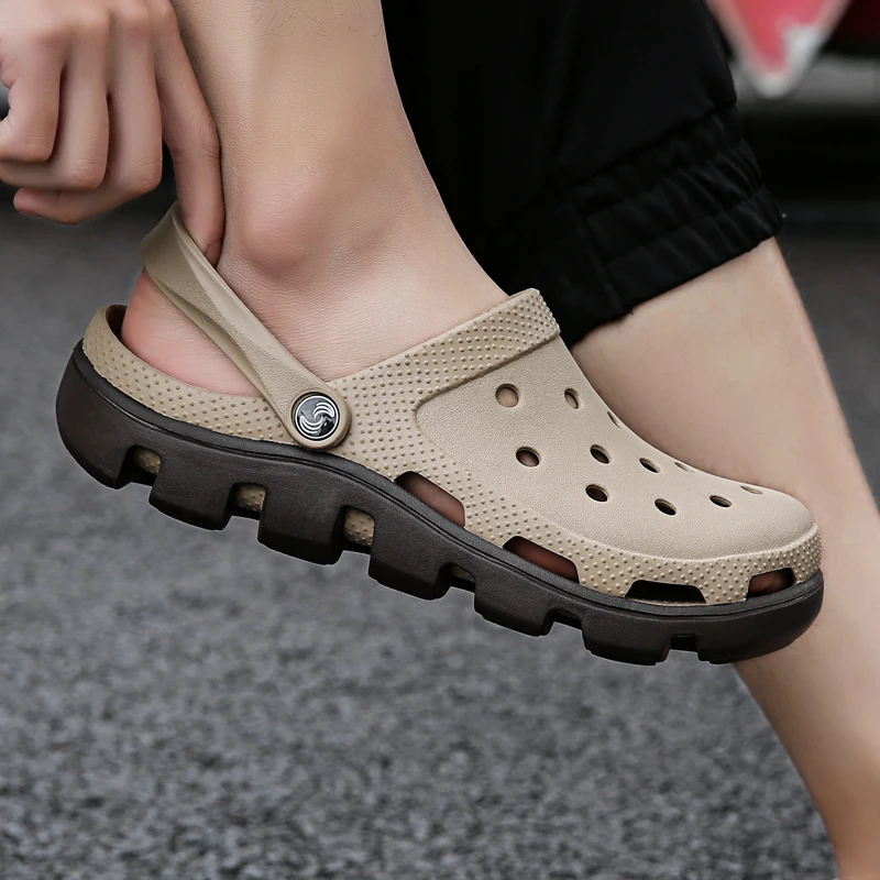 Allwesome Croc Shoes Beach Clogs Massage Slippers Flip Flops Men Summer Garden Shoes Gladiator Sandalas Zapatos De Hombre
