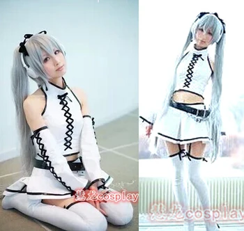 

New VOCALOID Snow Miku Cosplay Costume White Hatsune Miku COS Suit Women Halloween Costumes