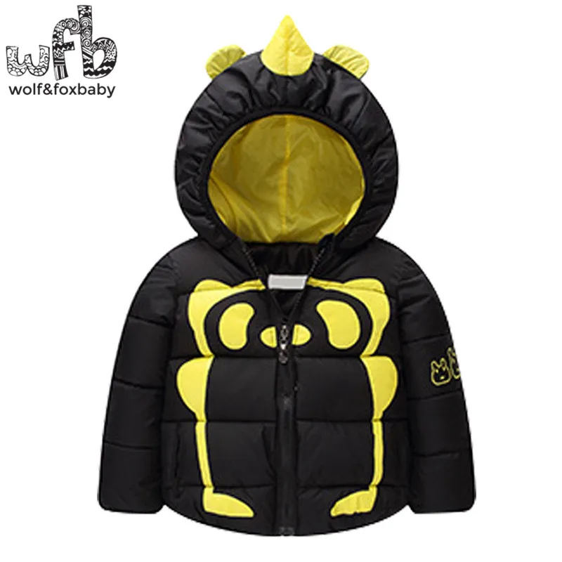 

Retail 1-4 years children parkas full-sleeves cartoon hooded Keep warm coat kids spring autumn fall winter