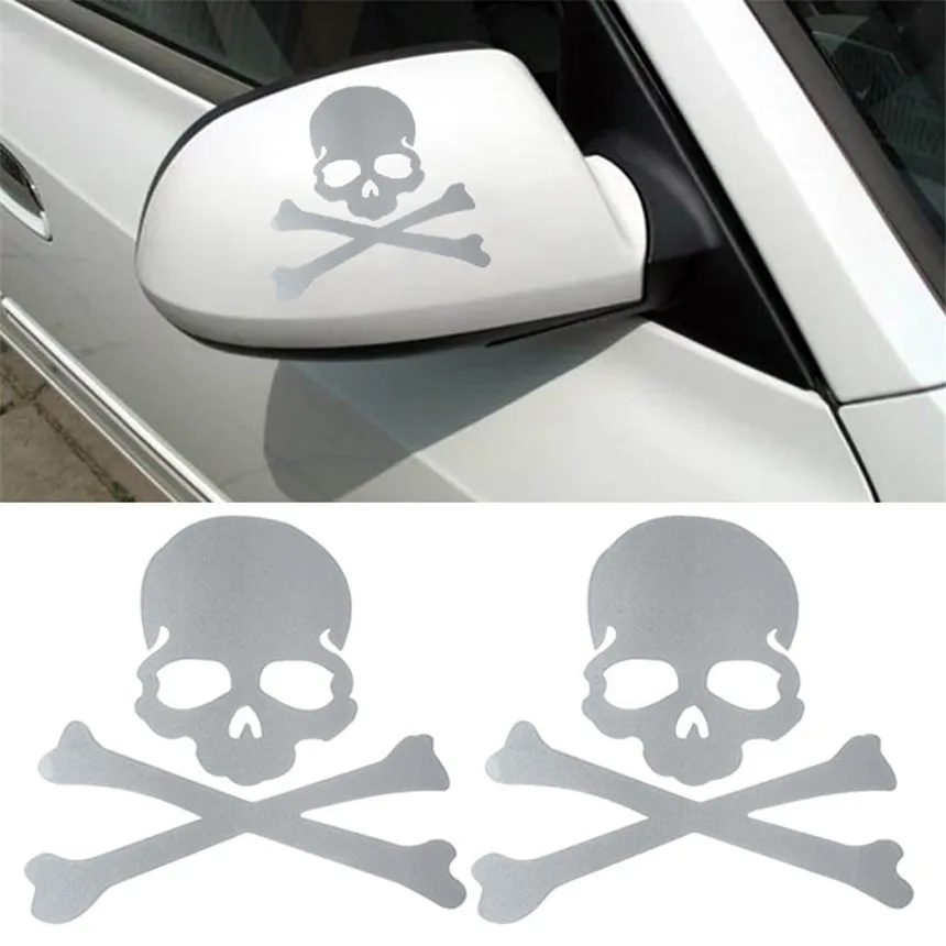 

Vehicle Skull Pattern 3D Decoration Sticker For Car Side Mirror Rearview