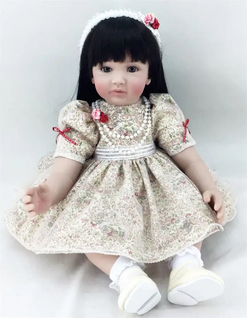 

24'' coth body 3/4 Silicone Reborn Babies Boutique Princess Girl Dolls Lifelike Reborn Kids Children Christmas Gift bebe reborn
