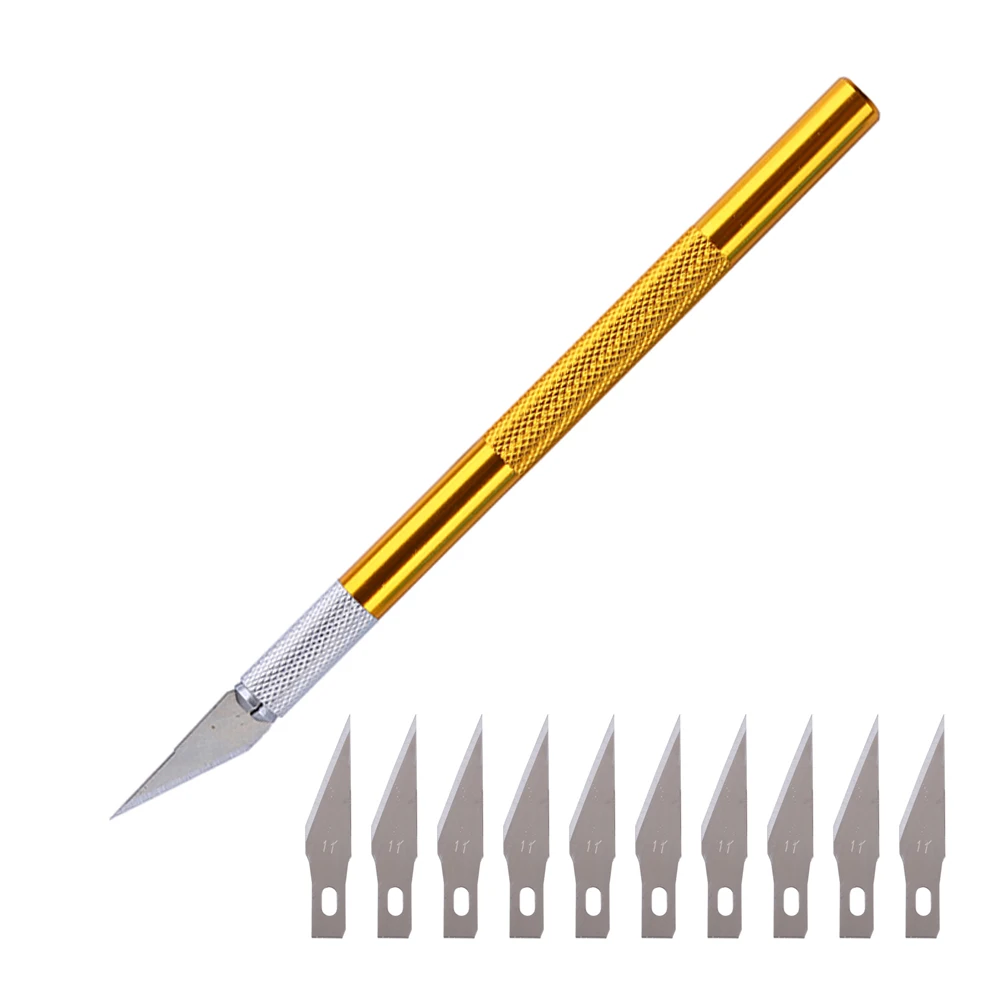 12 шт./лот, прецизионный нож для хобби, гравировальная ручка, нож для резьбы по дереву, резак для бумаги, фруктовые продукты, ремесла, сделай сам, Плотницкие Инструменты - Цвет: yellow