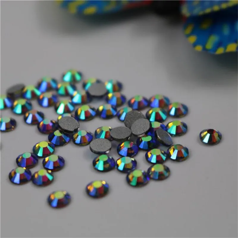 Idfiaf черных масок Diamond AB Стразы с плоским основанием, не патч Rhinestoness3 ss4 ss5 ss6 ss8 ss10 ss12 SS16 SS20 SS30 для нейл-арта