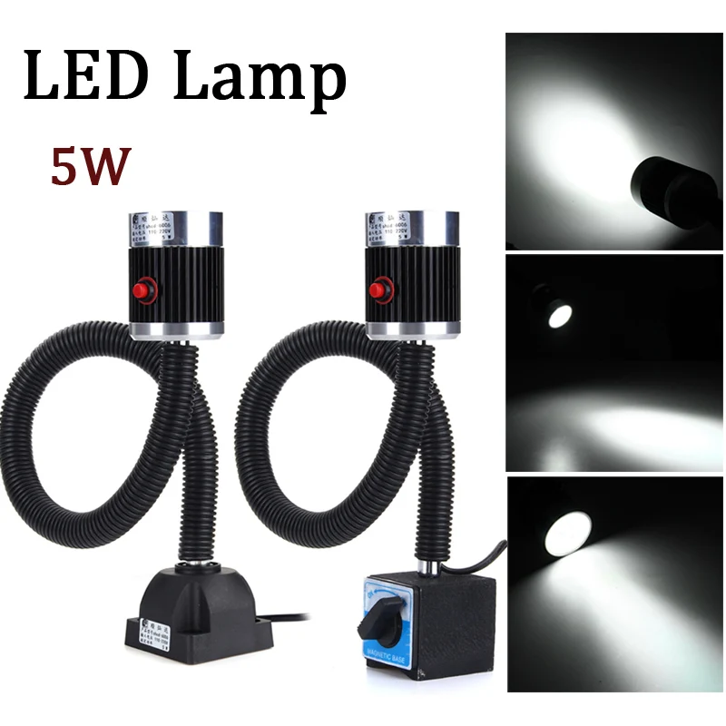 

LED Desk Lamp 5W 110V-220V CNC Machine LED Table Lamp Light Magnetic Fixed Base Aluminum Alloy Working Tool For CNC Machine