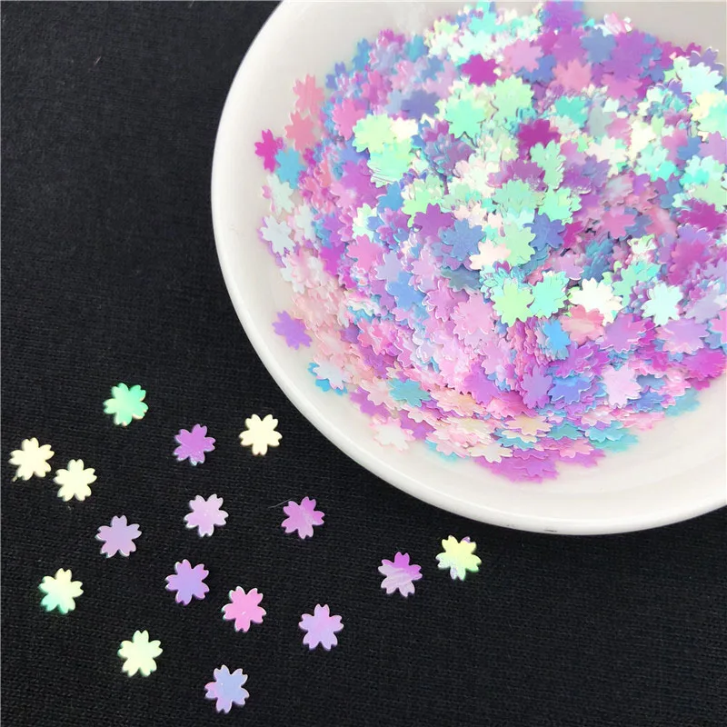 

10 Pink Sakura DIY Craft Stuff 5mm Sweet Blue Cherry Blossom UV Resin Decor Jewelry Filling Paillettes