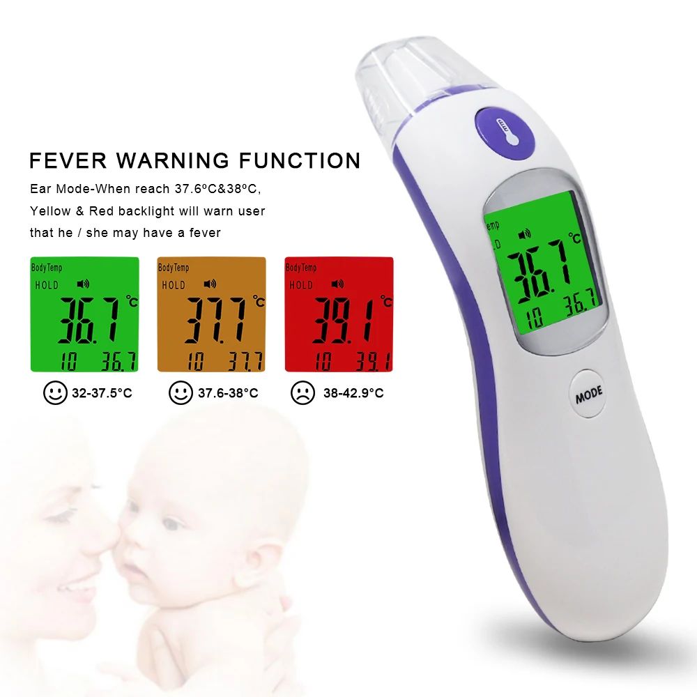 Многофункциональный цифровой термометр для детей/взрослых, инфракрасный термометр для лба/уха/тела, пистолет, бесконтактный прибор для измерения температуры