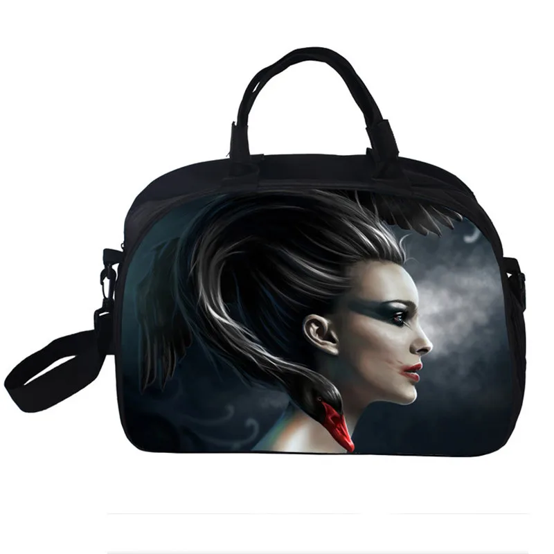 Дорожная сумка для багажа с Лебединым озером, складная сумка для балета, женская сумка на плечо, принт с животными, мужская спортивная сумка, Ретро стиль, дорожная сумка - Цвет: black