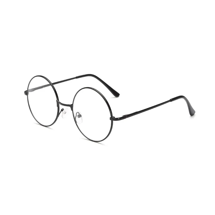 GLAUSA ретро круглые очки для близорукости женские и мужские металлические прозрачные линзы короткие очки для коррекции зрения очки градусов-1,0-1,5-2,0-2,5-3,0-3,5-4,0 - Цвет оправы: black myopia350