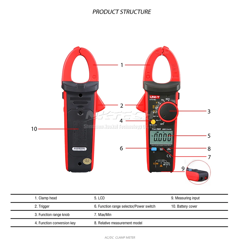 UNI-T цифровой клещи UT216B UT216C UT216A UT216D True RMS AC DC напряжение DCA Сопротивление Емкость Freq NCV VFC Авто Диапазон