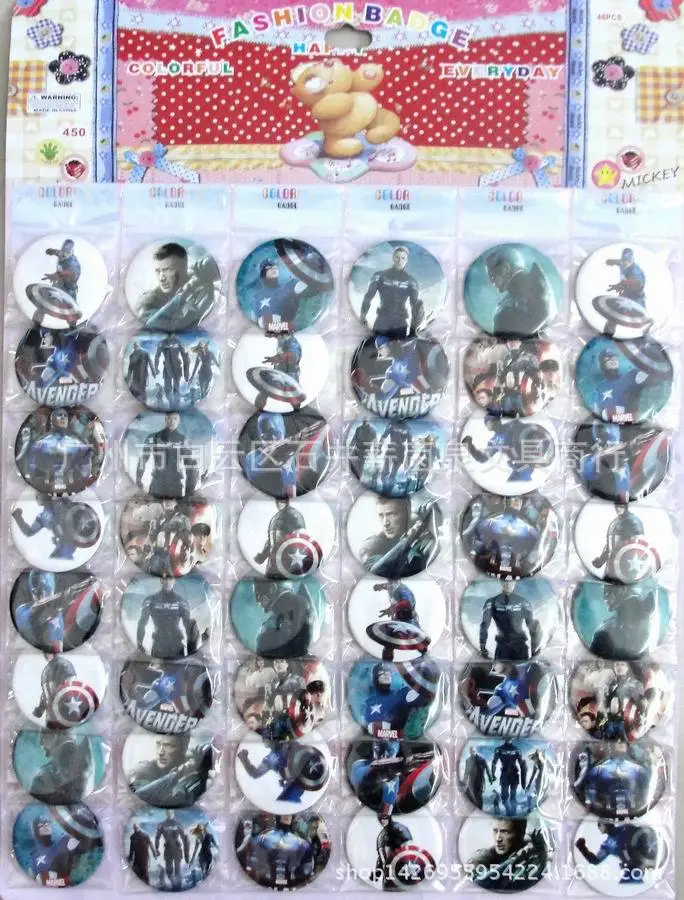 

48pcs/lot of avengers badge, party gift bag decoration brooch, party favor decoration brooch