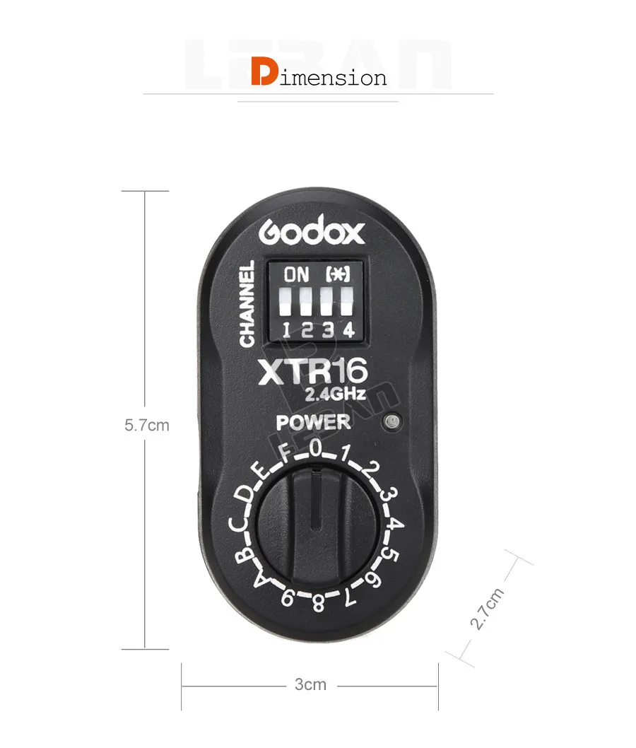 Godox XTR-16 Беспроводной 2,4G дистанционное управление Управление приемник вспышки для X1C X1N XT-16 трансмиттер триггер Wistro AD360/DE/QT/SK/серия QS