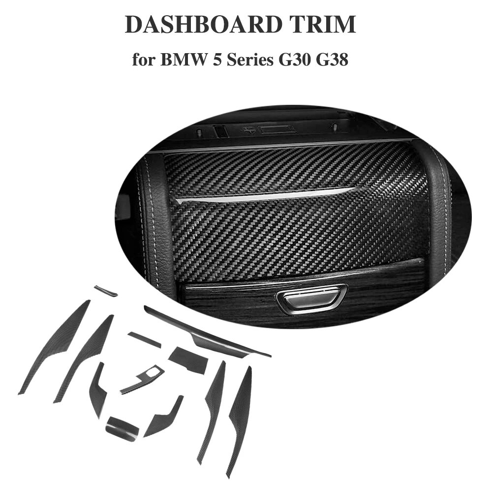 12pcs 100% Real Carbon Fiber Interior Trim for BMW 5 series G30 G38 520i 2017-19 Gear Shift cover air vent frame | Автомобили и