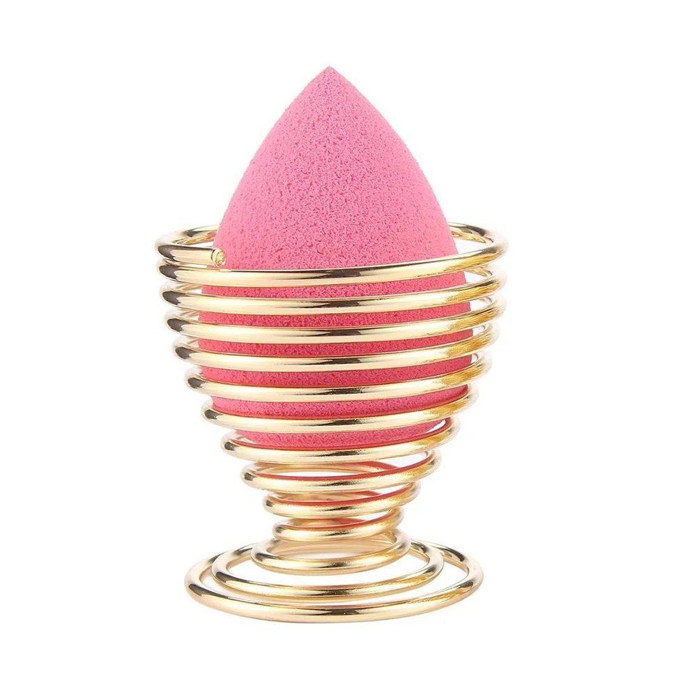 

2019 New Cosmetic Puff Display Stand Sponge Egg Drying Holder Metal Color Anti-microbial Breathable Makeup Sponge Holders