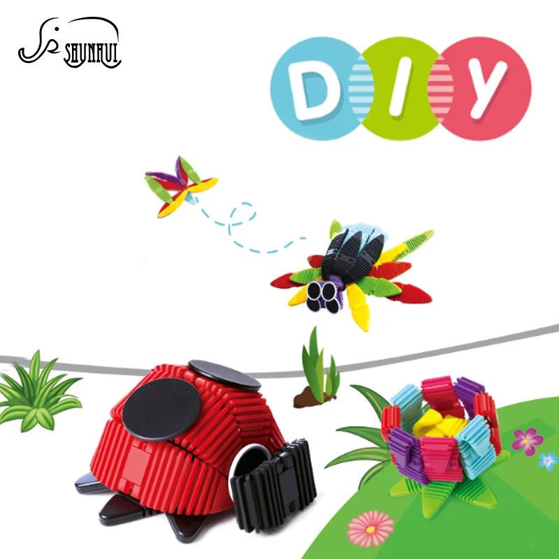 

34Pcs DIY Mini Magnetic Blocks Kids Toys Construction Model Plastic Building Strips Designer Educational Toys For Children Gift