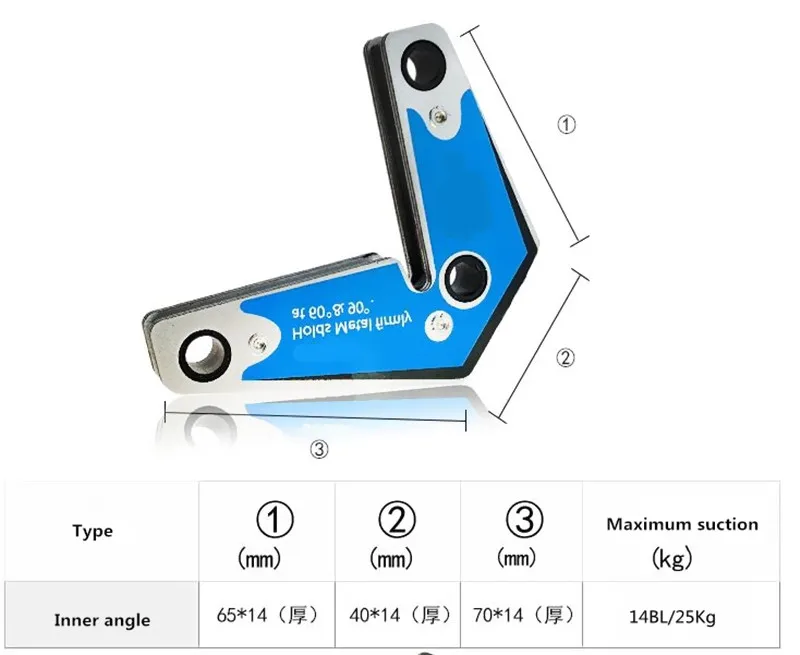 14LB 7X6.5X1.4CM 45/60/90/120/135 Angles Magnetic Holder Strong Magnet Welding Magnetic Locator Corner Welding Suction Positioner Power Tools - Цвет: 14LB 7X6.5X1.4CM